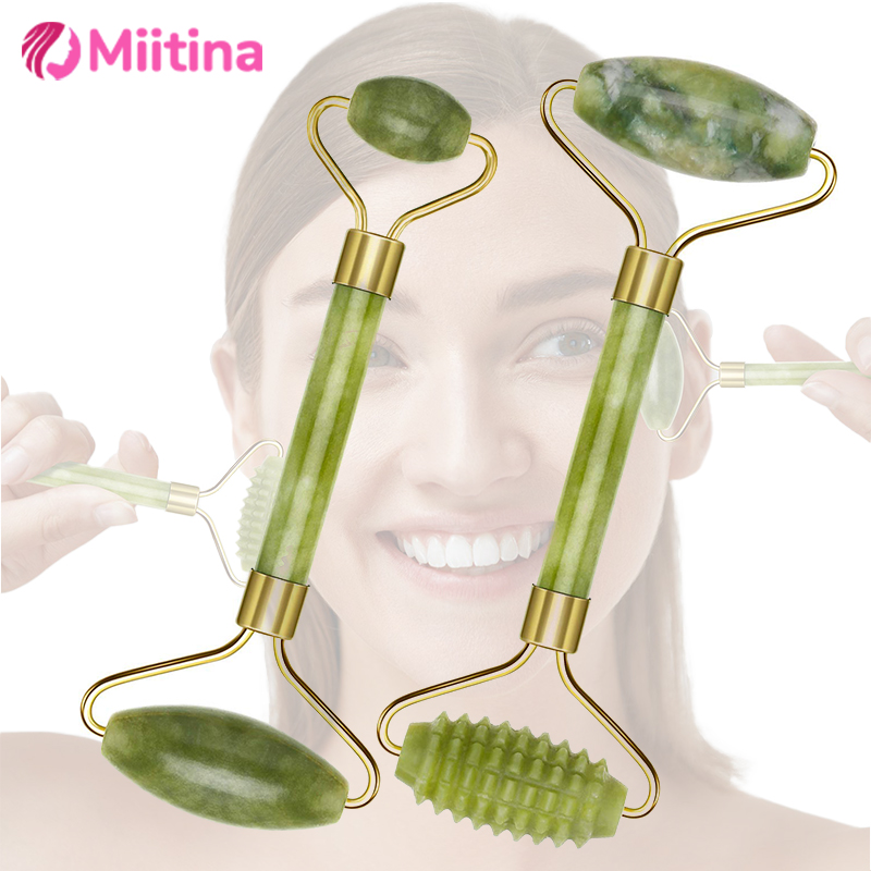 Skincare Natur E - ลูกกลิ้งหยกธรรมชาติหน้ากัวซา นวดหน้าลูกกลิ้งยกกระชับต่อต้านริ้วรอยกัวซาหินหยกนวดหน้าความงามดูแลผิว