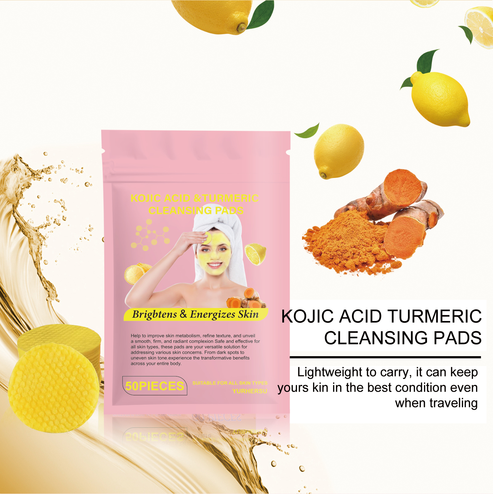 แผ่นทำความสะอาดผิวหน้าขมิ้น 60 - Skincare Natur E บทวิจารณ์และราคา