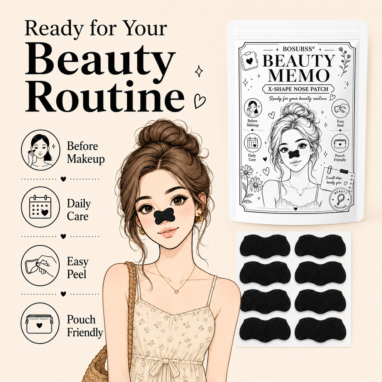 แผ่นดูดซับสิวเสี้ยนบริเวณจมูก  - Charcoal Pore Strip บทวิจารณ์และราคา