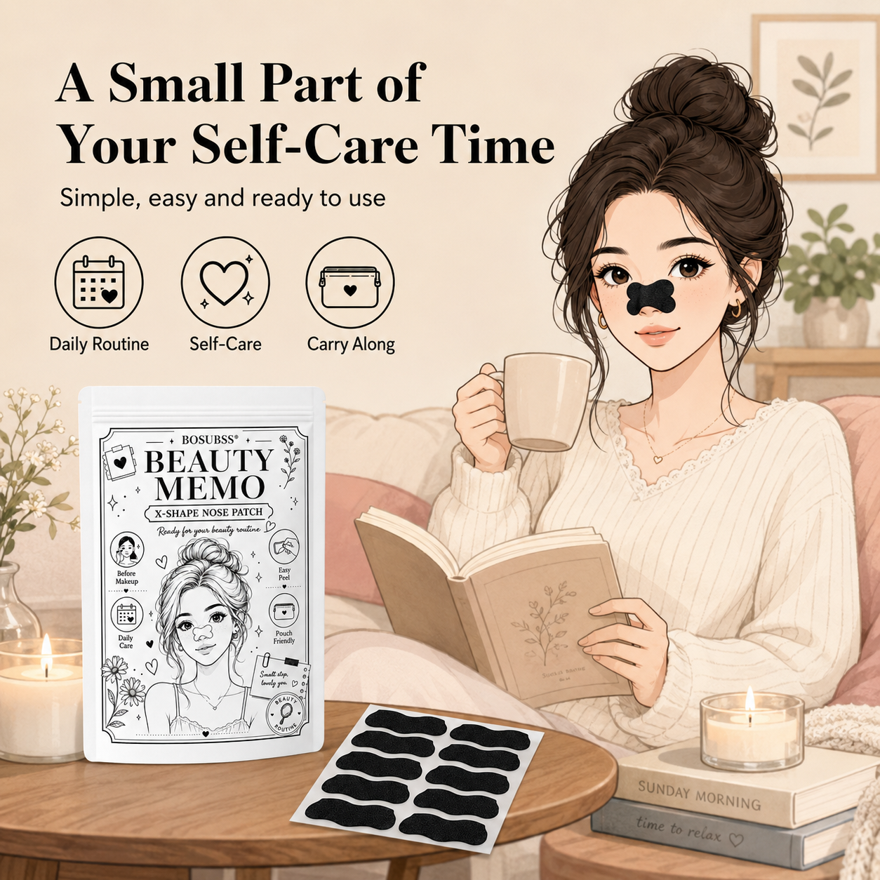 แผ่นดูดซับสิวเสี้ยนบริเวณจมูก  - Charcoal Pore Strip บทวิจารณ์และราคา