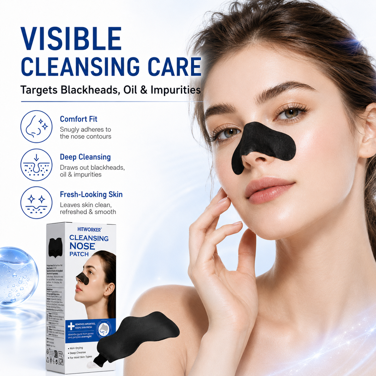 แผ่นลอกสิวเสี้ยน HITWORKER แผ่ - Charcoal Pore Strip บทวิจารณ์และราคา