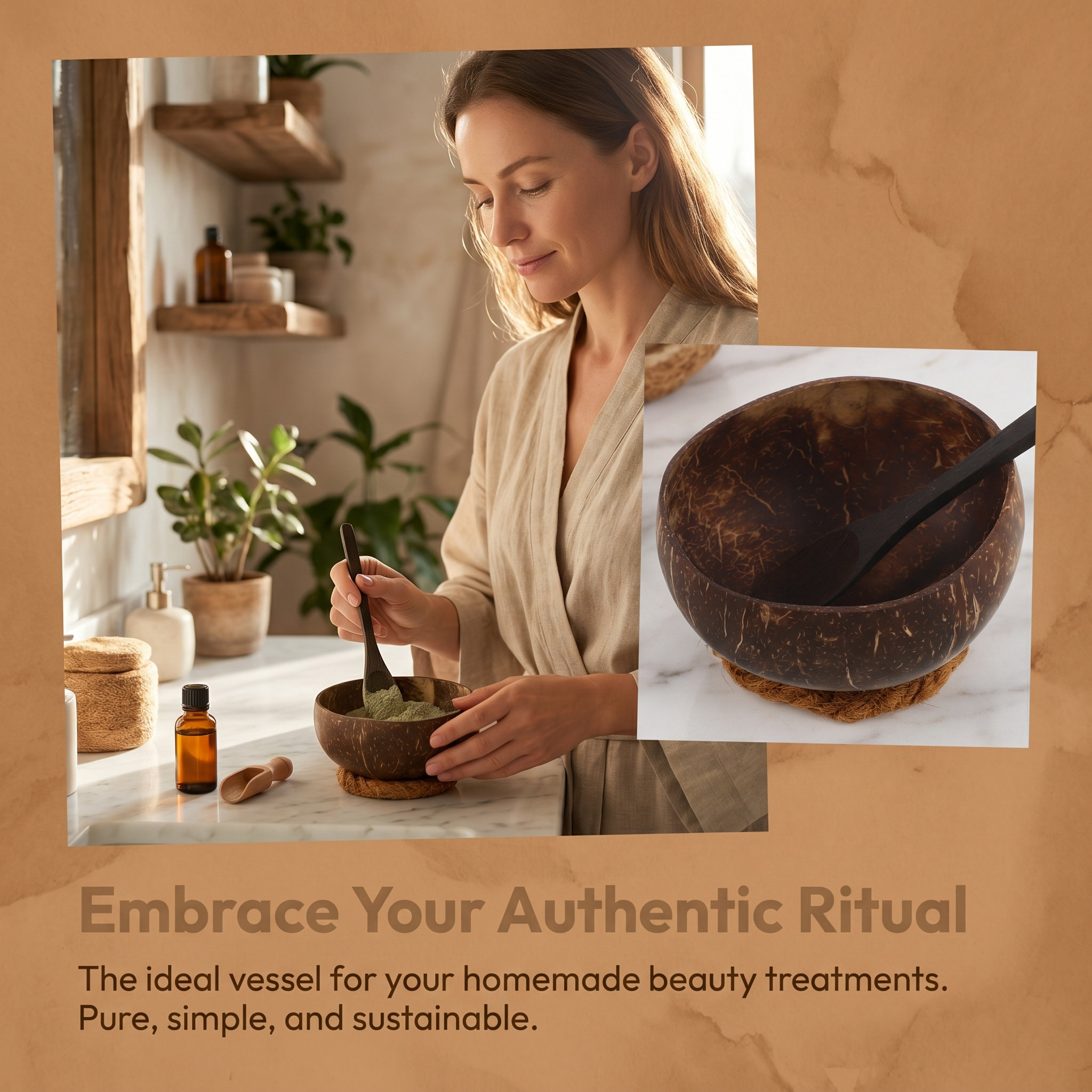ชุดชามมาส์กหน้าจากเปลือกมะพร้า - Skincare Natur E บทวิจารณ์และราคา